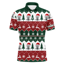 Load image into Gallery viewer, Disc Golf Santa Christmas Tree Snow Mens Polo Shirt Custom Christmas Disc Golf Gifts For Men LDT0671