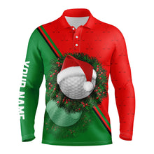 Load image into Gallery viewer, Red Green Santa Golf Ball Christmas Golf Mens Polo Shirt Custom Men Golf Tops Xmas Golf Gifts LDT0920