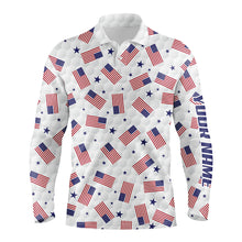Load image into Gallery viewer, American Flag Golf Pattern Mens Polo Shirts Custom Patriotic Golf Shirts For Men Golf Gifts LDT0388