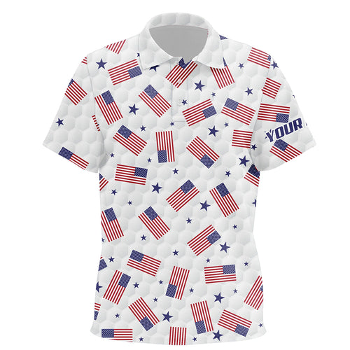 American Flag Golf Pattern Kids Polo Shirts Custom Patriotic Golf Shirts For Kid Golf Gifts LDT0388