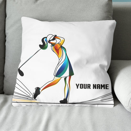 Colorful Continuous Golfer Custom Golf Pillow Personalized Golfing Gifts LDT1161
