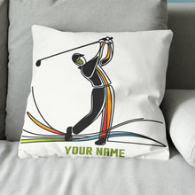 Load image into Gallery viewer, Colorful Continuous Golfer Custom Golf Pillow Personalized Golfing Gifts LDT1162