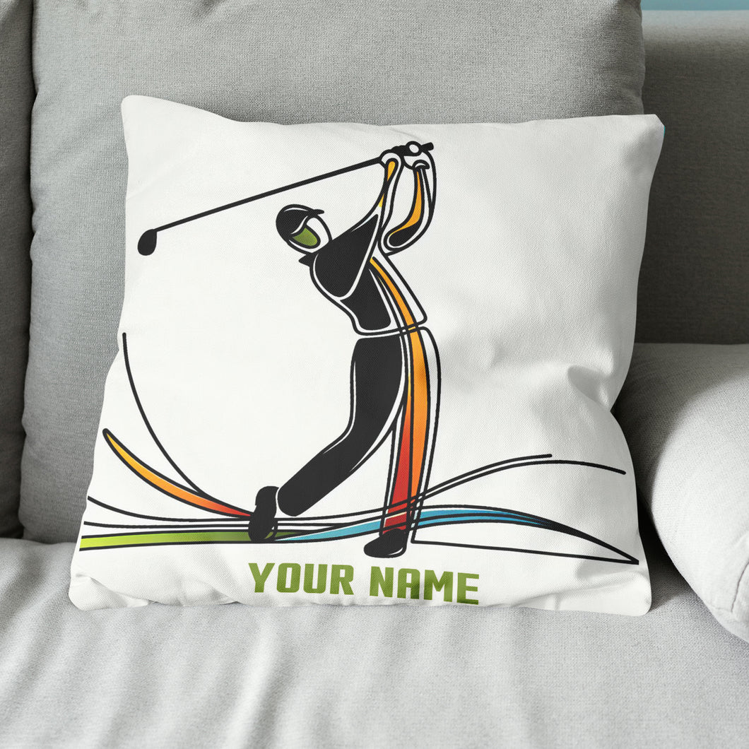 Colorful Continuous Golfer Custom Golf Pillow Personalized Golfing Gifts LDT1162