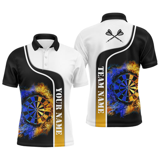 Pesonalized Darts Flame Mens Polo Shirt Custom Gradient Flame Cool Dart Jerseys For Men LDT0734