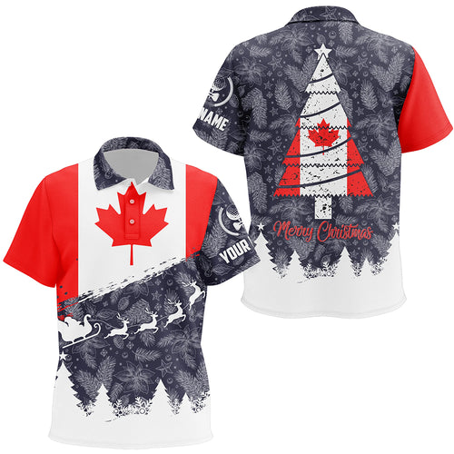 Christmas Canada Flag Golf Kids Polo Shirt Custom Patriotic Golf Shirts For Kid Golf Gifts LDT0750