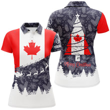 Load image into Gallery viewer, Christmas Canada Flag Golf Polo Shirt Custom Patriotic Golf Shirts For Women Golf Gifts LDT0750