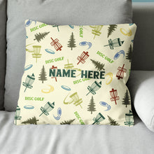 Load image into Gallery viewer, Colorful Disc Golf Pattern Custom Pillow Personalized Disc Golf Gifts LDT1195