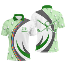 Load image into Gallery viewer, Golf Ball On Tee Green Mens Polo Shirts Custom Golf Elements Cool Golf Shirts For Men Golf Gifts LDT0446