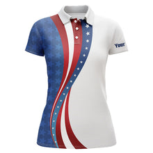 Load image into Gallery viewer, 3D American Flag Womens Golf Polo Shirts Custom Patriotic Golf Shirts For Women Golfing Gifts LDT1412