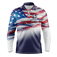 Load image into Gallery viewer, Watercolor American Flag Mens Golf Polo Shirts Custom Patriotic Golf Shirts For Men Golf Gifts LDT1430