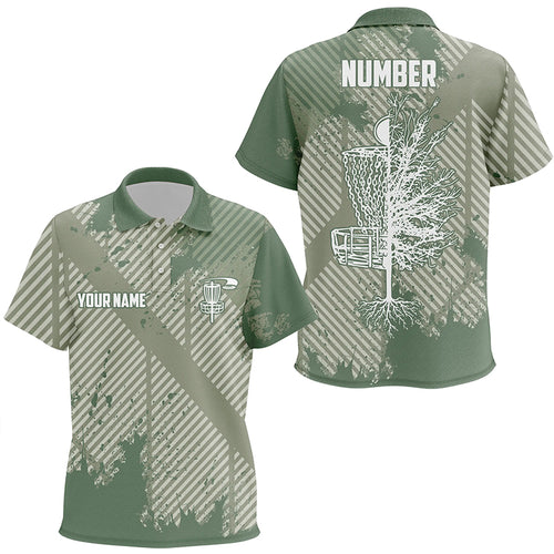 Disc Golf Green Abstract Texture Unisex Kid Polo Shirts Customized Disc Golf Shirts For Kid LDT0520