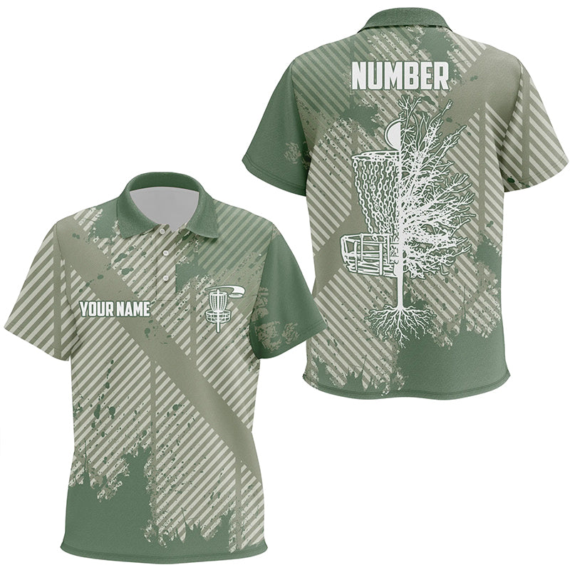 Disc Golf Green Abstract Texture Unisex Kid Polo Shirts Customized Disc Golf Shirts For Kid LDT0520