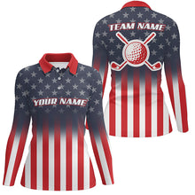 Load image into Gallery viewer, Gradient American Flag Womens Golf Polo Shirt Custom Patriotic Golf Tops For Women Golf Gifts LDT1048