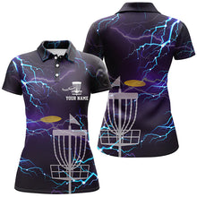 Load image into Gallery viewer, Lightning Womens Golf Polo Shirts, Custom Golf Shirts Disc Golf Shirts For Women, Best Golf Gifts LDT0050