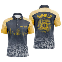 Load image into Gallery viewer, Heartbeat Mens Golf Polo Shirts, Custom Golf Shirts Disc Golf Shirts For Mens, Best Golf Gifts LDT0051