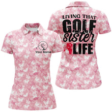 Load image into Gallery viewer, Womens Pink Butterfly Custom Name Golf Polo Shirt Cute Golf Tops For Ladies, Golfer Gifts LDT0247