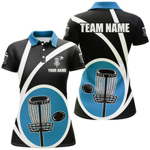 Load image into Gallery viewer, Customized Black Blue Womens Disc Golf Polo Shirts Cool Disc Golf Shirt For Team Golf Gifts LDT1245