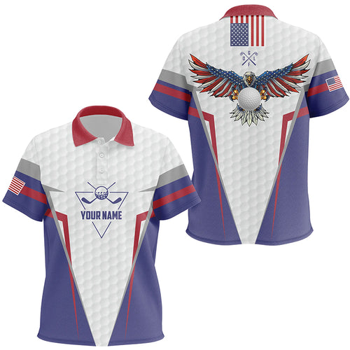 American Flag Unisex Golf Polo Shirt Custom Us Eagle Golf Shirts For Kids Patriotic Golf Gifts LDT0254