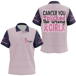 You Picked The Wrong Girl Breast Cancer Awareness Unisex Kid Golf Polo Shirt Pink Cute Golf Top For Kid LDT0265