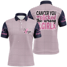 Load image into Gallery viewer, You Picked The Wrong Girl Breast Cancer Awareness Mens Golf Polo Shirt Pink Golf Shirts For Men LDT0265