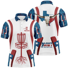 Load image into Gallery viewer, Texas Flag Longhorn Mens Disc Golf Shirt Custom Patriotic Disc Golf Shirts For Men, Golf Gifts LDT0268