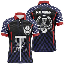 Load image into Gallery viewer, Mens American Flag Disc Golf Polo Shirts Customized Patriotic Golf Shirts For Men, Golf Gifts LDT0287