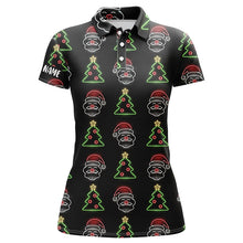 Load image into Gallery viewer, Neon Christmas Tree And Santa Womens Golf Polo Shirts Custom Funny Golf Shirts For Women LDT0621