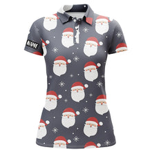 Load image into Gallery viewer, Happy Santa Christmas Grey Womens Golf Polo Shirts Customized Funny Golf Outfit For Womens LDT0622