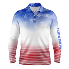 Load image into Gallery viewer, Gradient American Flag Men Golf Polo Shirts Patriotic Usa Golf Shirts For Men Cool Golf Gifts LDT0636