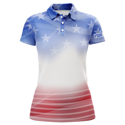 Gradient American Flag Golf Polo Shirts Patriotic Usa Golf Shirts For Women Cool Golf Gifts LDT0636