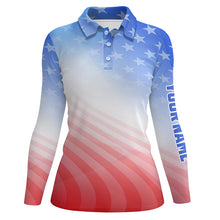 Load image into Gallery viewer, Gradient American Flag Golf Polo Shirts Patriotic Usa Golf Shirts For Women Cool Golf Gifts LDT0638