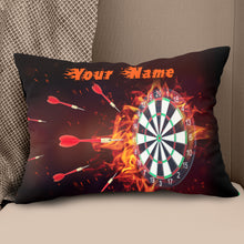Load image into Gallery viewer, Fire Burning Dartboard Custom Pillow Personalized Darts Gifts For Player LDT1119
