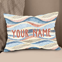 Load image into Gallery viewer, Rainbow Wavy Pattern Vintage Custom Pillow Personalized Pillow Gifts LDT1134
