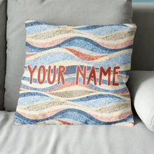 Load image into Gallery viewer, Rainbow Wavy Pattern Vintage Custom Pillow Personalized Pillow Gifts LDT1134