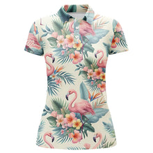 Load image into Gallery viewer, Pink Flamingo Tropical Womens Golf Polo Shirts Customized Golf Shirts For Women Golfing Gifts LDT1309