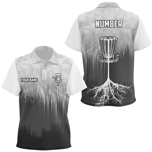 Black & White Disc Golf Kids Polo Shirts Custom Disc Golf Basket Personalized Disc Golf Gifts LDT1323