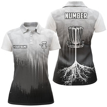 Load image into Gallery viewer, Black&amp;White Womens Disc Golf Polo Shirts Custom Disc Golf Basket Personalized Disc Golf Gifts LDT1323