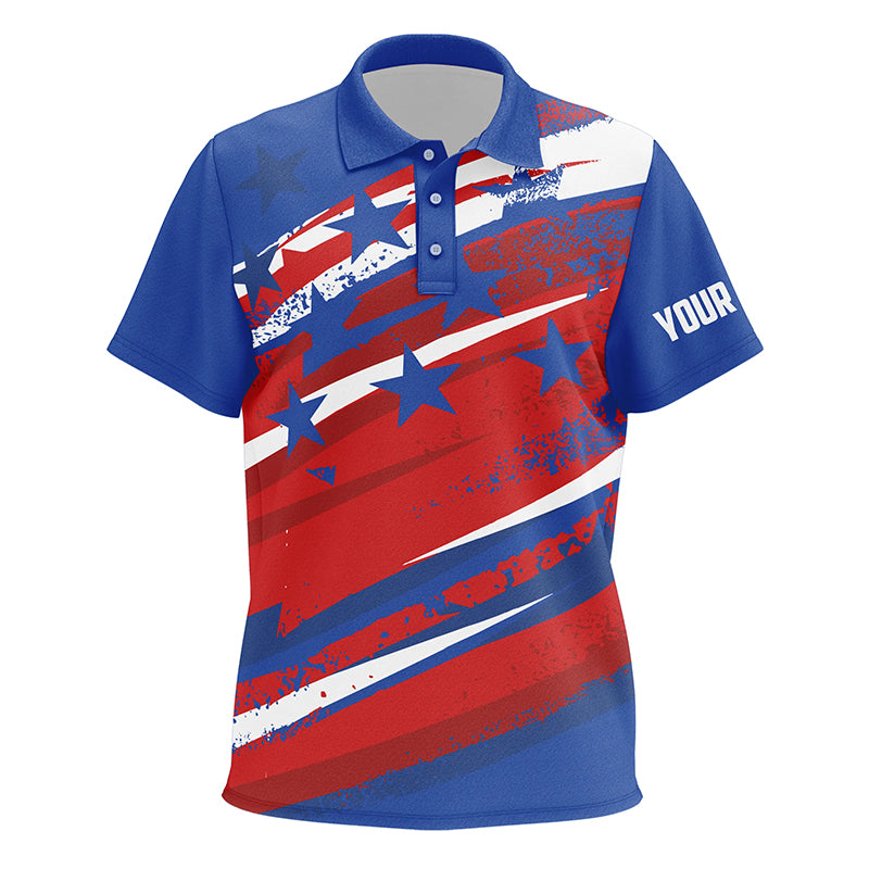 American Flag Kids Golf Polo Shirts Custom Patriotic Golf Shirts For Kid Golfing Gifts LDT1468
