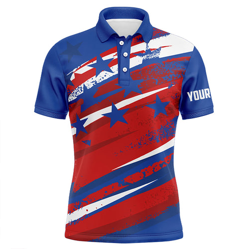 American Flag Mens Golf Polo Shirts Custom Patriotic Golf Shirts For Men Golfing Gifts LDT1468