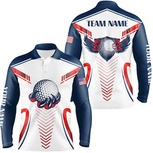 Load image into Gallery viewer, Customized American Flag Eagle Mens Golf Polo Shirt Team Golf Shirts For Men Best Golf Gifts LDT0718