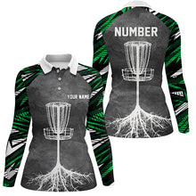 Load image into Gallery viewer, Womens Disc Golf Polo Shirt Grey Green Camo Custom Disc Golf Shirts For Women Golf Gifts LDT0726
