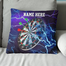 Load image into Gallery viewer, Purple Thunder Lightning Custom Dart Pillow Personalized Darts Gifts LDT1183