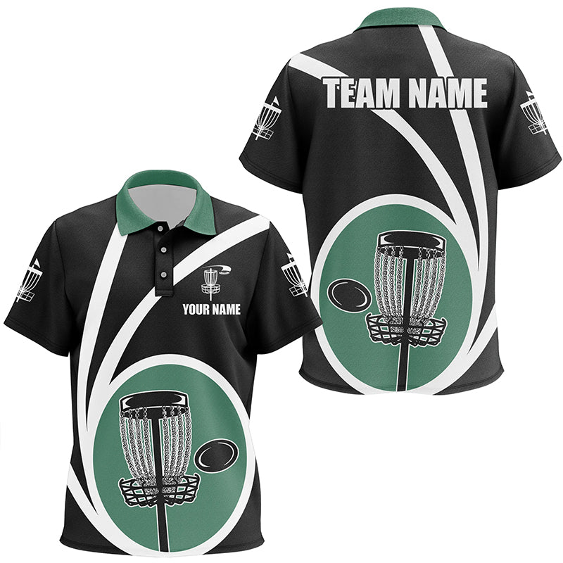 Customized Black Green Kids Disc Golf Polo Shirts Cool Disc Golf Shirt For Kid Team Golf Gifts LDT0744