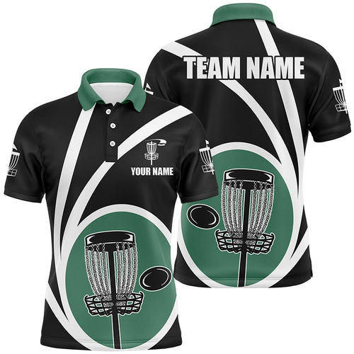 Customized Black Green Mens Disc Golf Polo Shirts Cool Disc Golf Shirt For Team Golf Gifts LDT0744