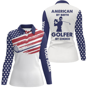 Women American Flag Patriotic Golf Shirt, Custom Polo Golf Shirts For Women, Golf Gifts LDT0010