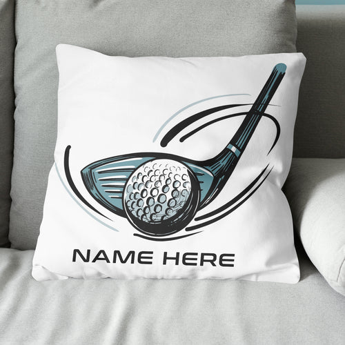 Golf Putter And Ball Custom Golf Throw Pillow Personalized Golfing Gifts LDT1207