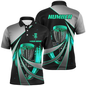 Green Black Personalized Mens Disc Golf Polo Shirt Custom Disc Golf Basket Shirts For Kid Golf Gifts LDT1401