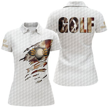 Load image into Gallery viewer, Vintage American Flag Eagle Golf Ball Texture, Ripped Us Flag Patriotic Golf Shirts For Women LDT0201