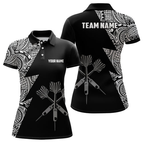 Lightning Tribal Black White Personalized Darts Polo Shirts Darts Jersey For Women LDT0820