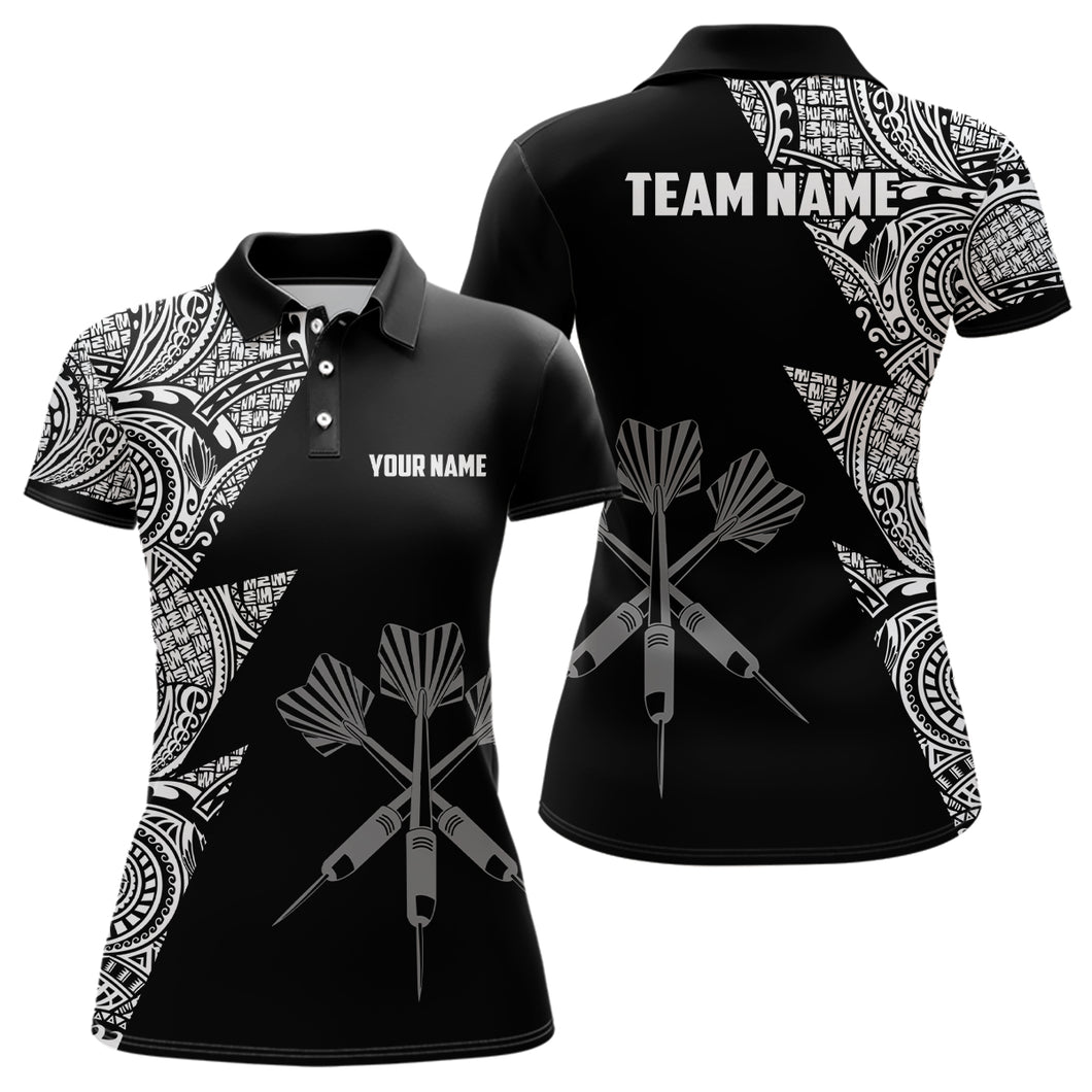 Lightning Tribal Black White Personalized Darts Polo Shirts Darts Jersey For Women LDT0820